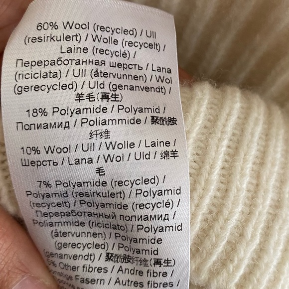 GANNI Wool Blend Rib Knit Ivory Long Cardigan - Picture 9 of 12